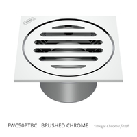 50 X 80 Cup Pattern Floor Waste Square Top Brushed Chrome