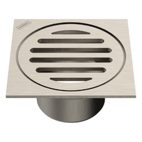 50 X 80 Cup Pattern Floor Waste Square Top Brushed Nickel