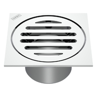 50 X 80 Cup Pattern Floor Waste Square Top Chrome