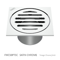50 X 80 Cup Pattern Floor Waste Square Top Satin Chrome