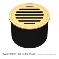 100Mm Leak Control Floor Waste Round Top Brushed Brass