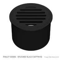 100Mm Leak Control Floor Waste Round Top Brushed Black Sapphire