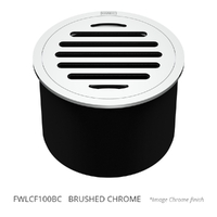 100Mm Leak Control Floor Waste Round Top Brushed Chrome