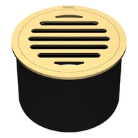 100Mm Leak Control Floor Waste Round Top Brushed Gold