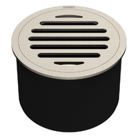 100Mm Leak Control Floor Waste Round Top Brushed Nickel