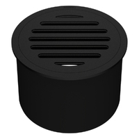 100Mm Leak Control Floor Waste Round Top Matt Black