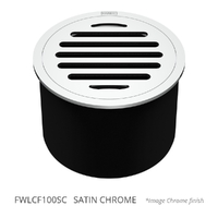 100Mm Leak Control Floor Waste Round Top Satin Chrome