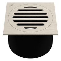 100Mm Leak Control Floor Waste Square Top Brushed Nickel