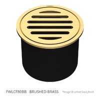 80Mm Leak Control Floor Waste Round Top Brushed Brass