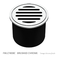 80Mm Leak Control Floor Waste Round Top Brushed Chrome