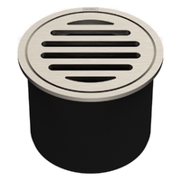 80Mm Leak Control Floor Waste Round Top Brushed Nickel