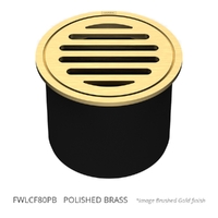 80Mm Leak Control Floor Waste Round Top Polished Brass