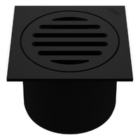 80Mm Leak Control Floor Waste Square Top Matt Black