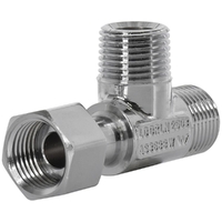 15MI X 15MI X 15mm Swivel FIlter Water Tee Brass