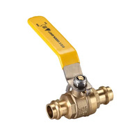 20mm Copper Press Gas Ball Valve Lever Handle AGA Approved