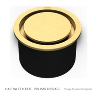 Halo Leak Control Floor Waste 100Mm Round Top Polished Brass