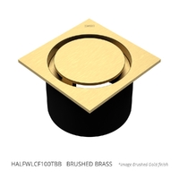 Halo Leak Control Floor Waste 100Mm Square Top Brushed Brass