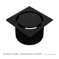 Halo Leak Control Floor Waste 100Mm Square Top Brushed Black Sapphire