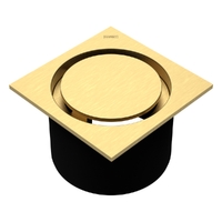 Halo Leak Control Floor Waste 100Mm Square Top Brushed Gold