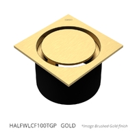 Halo Leak Control Floor Waste 100Mm Square Top Gold