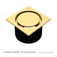 Halo Leak Control Floor Waste 100Mm Square Top Polished Brass