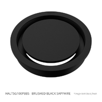 Halo Floor Waste 100Mm Round Top Brushed Black Sapphire