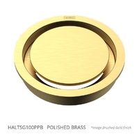 Halo Floor Waste 100Mm Round Top Polished Brass