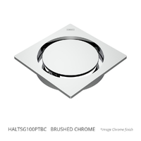 Halo Floor Waste 100Mm Square Top Brushed Chrome