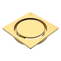 Halo Floor Waste 100Mm Square Top Brushed Gold