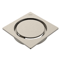 Halo Floor Waste 100Mm Square Top Brushed Nickel