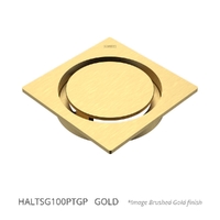 Halo Floor Waste 100Mm Square Top Gold