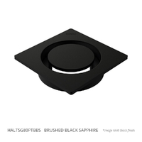 Halo Floor Waste 80Mm Square Top Brushed Black Sapphire