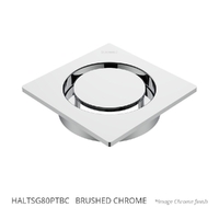 Halo Floor Waste 80Mm Square Top Brushed Chrome