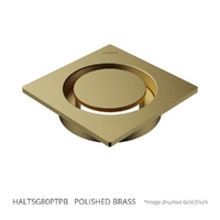 Halo Floor Waste 80Mm Square Top Polished Brass