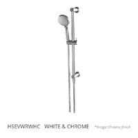 Evolve 3 Function Hand Shower On Water Rail - Adj Centres - 3 Star - White Chrome