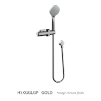 Grip And Glide 3 Function Hand Shower Slider Kit - Left Hand - 3 Star - Gold