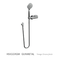 Grip And Glide 3 Function Hand Shower Slider Kit - Right Hand - 3 Star - Gunmetal