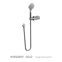 Grip And Glide 3 Function Hand Shower Slider Kit - Right Hand - 3 Star - Gold