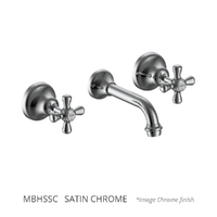 Merino Cross Bath Set - Jumper Valve Satin Chrome