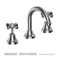 Merino Cross Basin Set - Fixed Spout - 6 Star - Jumper Valve Satin Chrome (Lf)