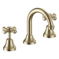 Merino Cross Basin Set - Fixed Spout - 4 Star - Jumper Valve Brushed Gold (Lf)