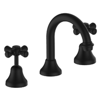 Merino Cross Basin Set - Fixed Spout - 4 Star - Jumper Valve Matt Black (Lf)