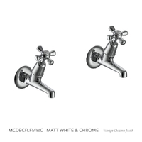 Merino Cross Deluxe Bib Cock - Female - 3/4 Turn Ceramic Matt White &amp; Chrome (Lf)