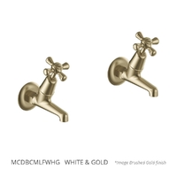 Merino Cross Deluxe Bib Cock - Male - 3/4 Turn Ceramic  White &amp; Gold (Lf)
