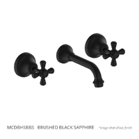 Merino Cross Bath Set - 3/4 Turn Ceramic Brushed Black Sapphire
