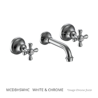Merino Cross Bath Set - 3/4 Turn Ceramic  White &amp; Chrome