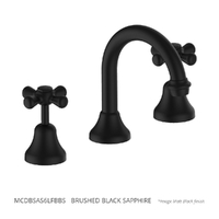 Merino Cross Basin Set - Swivel Spout - 6 Star - 3/4 Turn Ceramic Brushed Black Sapphire (Lf)