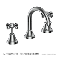 Merino Cross Basin Set - Swivel Spout - 4 Star - 3/4 Turn Ceramic Brushed Chrome (Lf)