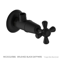 Merino Cross Cistern Cock - 3/4 Turn Ceramic Brushed Black Sapphire