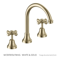 Merino Cross Hob Sink Set - 4 Star - 3/4 Turn Ceramic  White &amp; Gold (Lf)